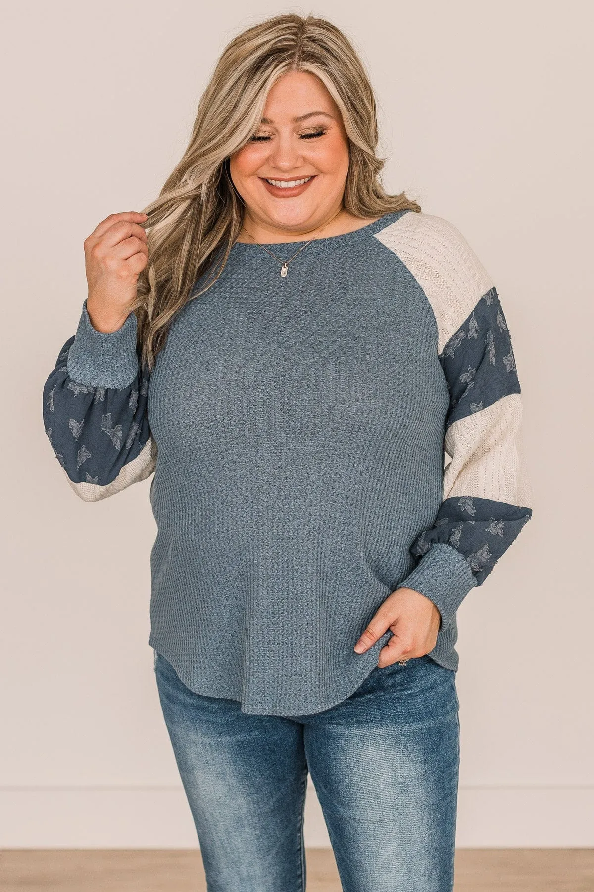 Striped Teal Knit Top - Speaking Volumes