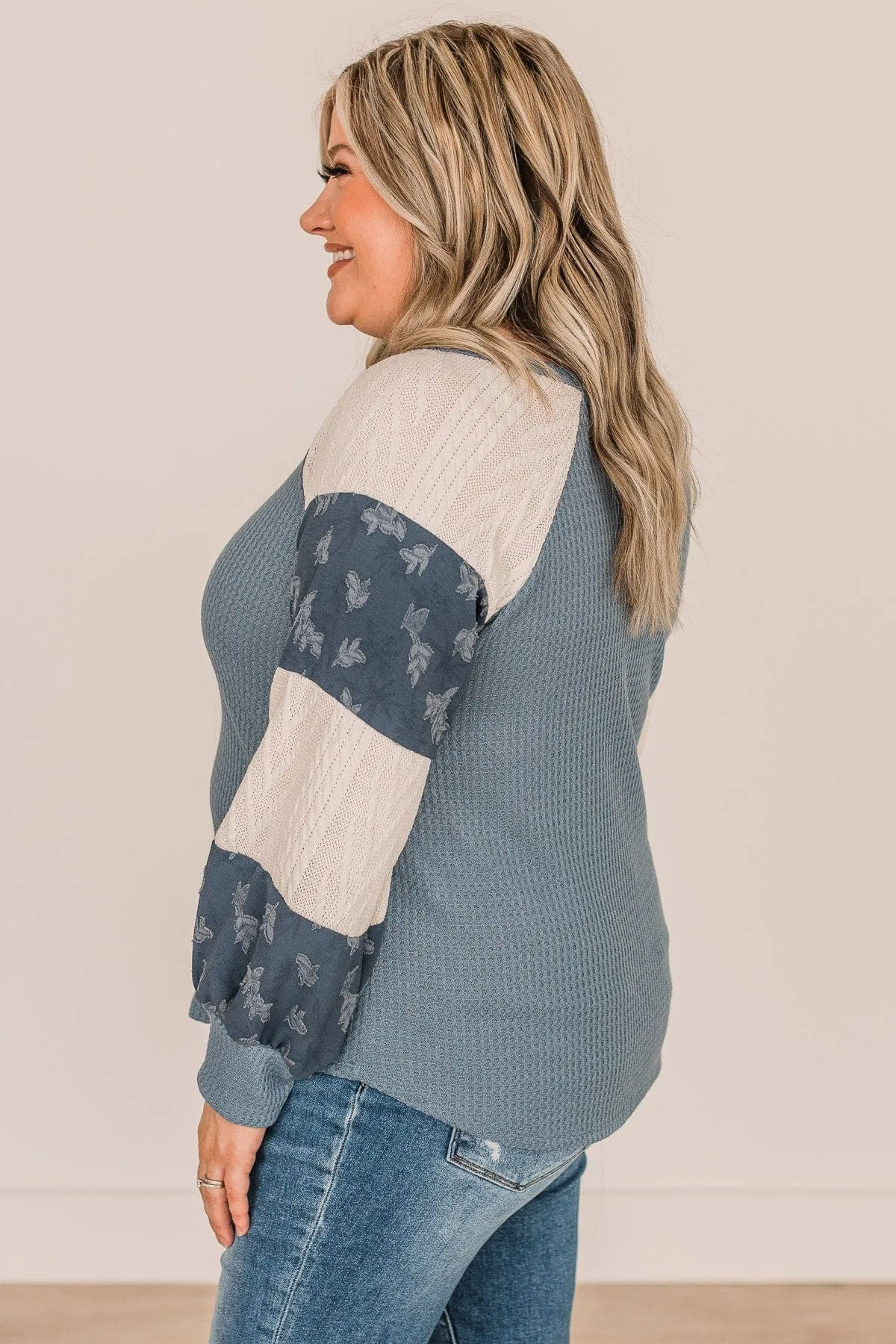 Striped Teal Knit Top - Speaking Volumes