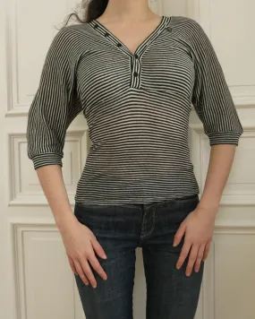       Striped knit t-shirt    