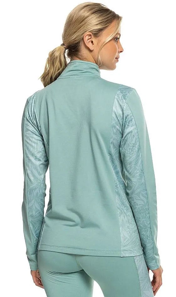 T-Shirt Roxy Waves Of Warmth Brushed Layer LS - BHB6/Blue Surf Planao - women´s