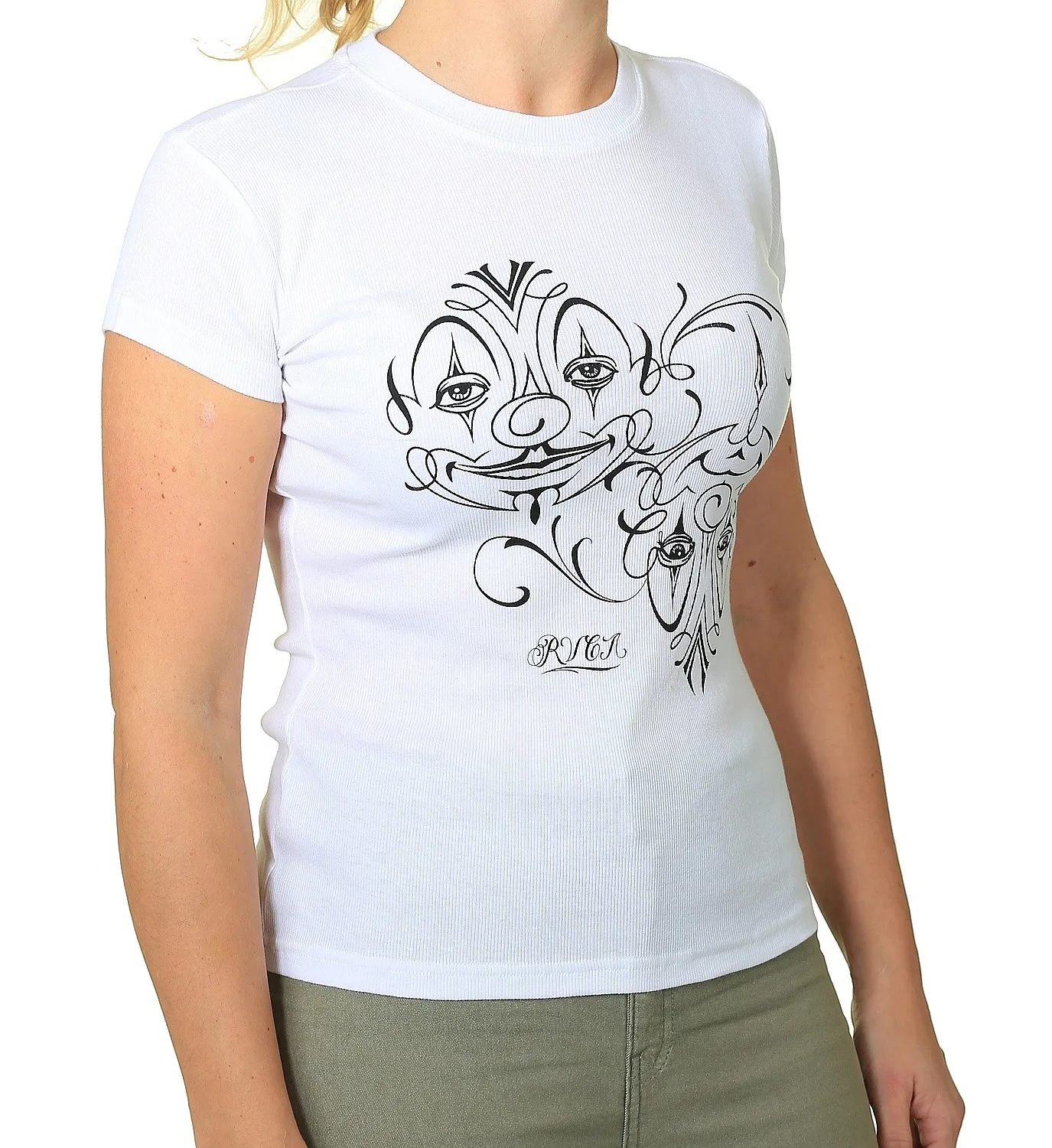 T-Shirt RVCA Mister Cartoon Balance Clowns - White - women´s