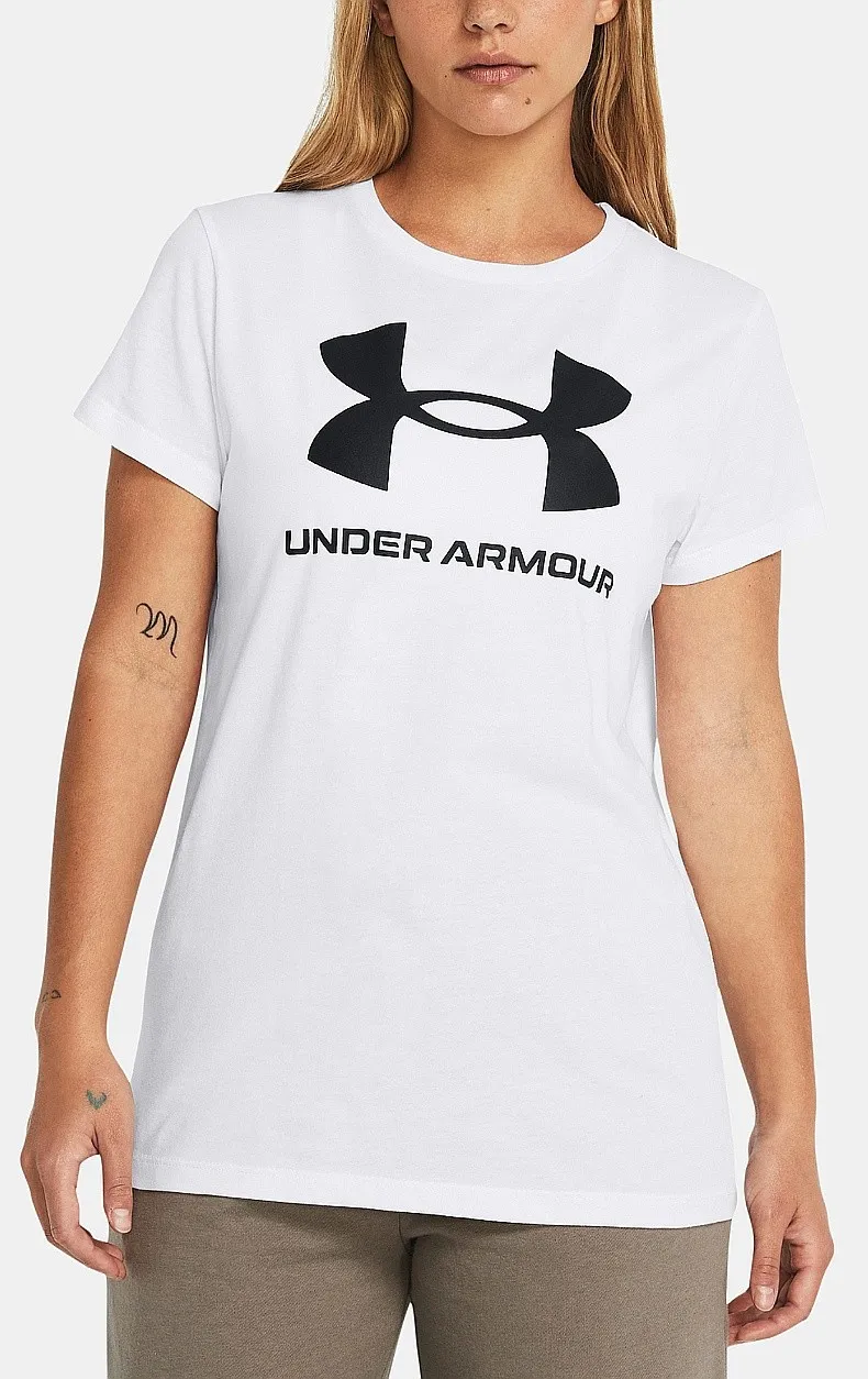 T-Shirt Under Armour Sportstyle Logo - White/Black - women´s