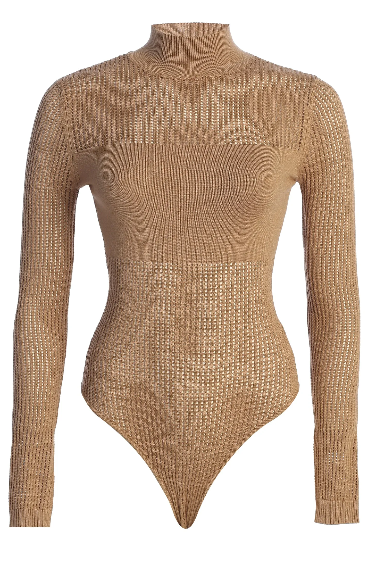 Tan Klaudette Knit Bodysuit