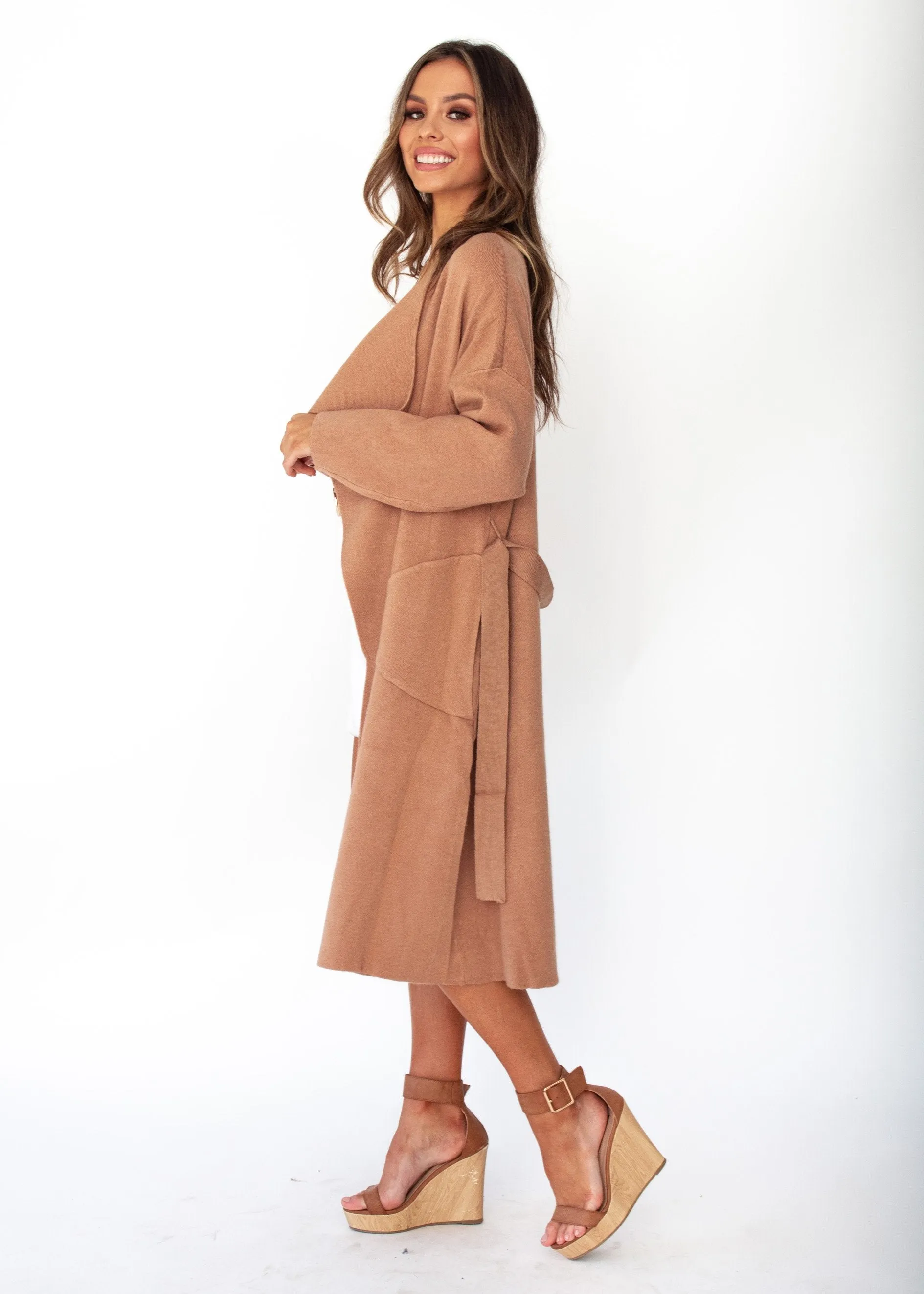 Tan Virgo Knit Coat