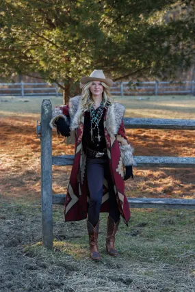 Tasha Polizzi Burgundy Coat