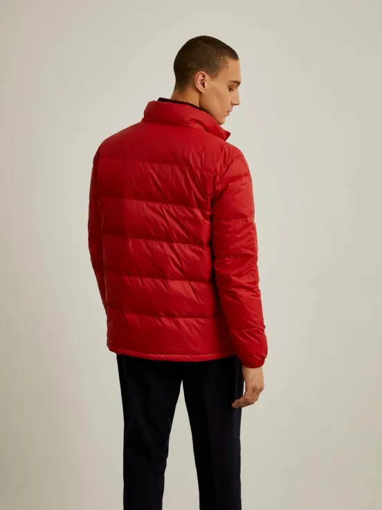 Feather jacket with performance fabric tech