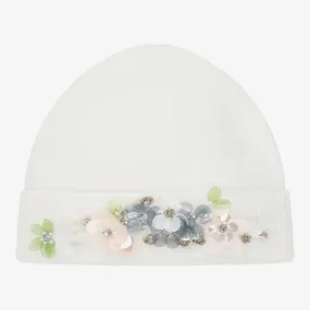 Teen Girls Ivory Beanie Hat