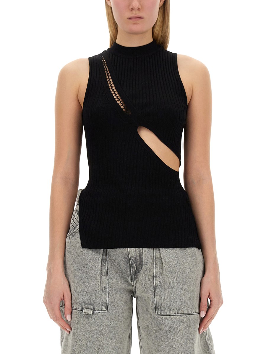 VISCOSE Knit Top with Cut-Out Detail by THE ATTICO