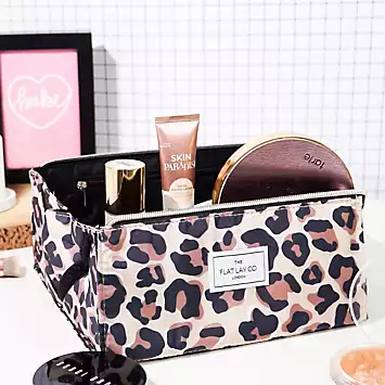 The Flat Lay Co. Leopard Open Flat Makeup Box Bag | Kaleidoscope