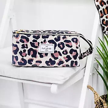 The Flat Lay Co. Leopard Open Flat Makeup Box Bag | Kaleidoscope