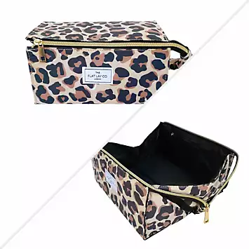 The Flat Lay Co. Leopard Open Flat Makeup Box Bag | Kaleidoscope