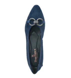 The Flexible Pointed Flat with Ornament in Navy