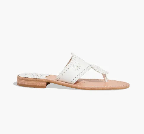 The Jacks Flat Sandal in White