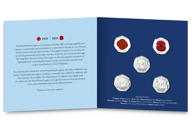 The RBL Centenary BU 50p Set