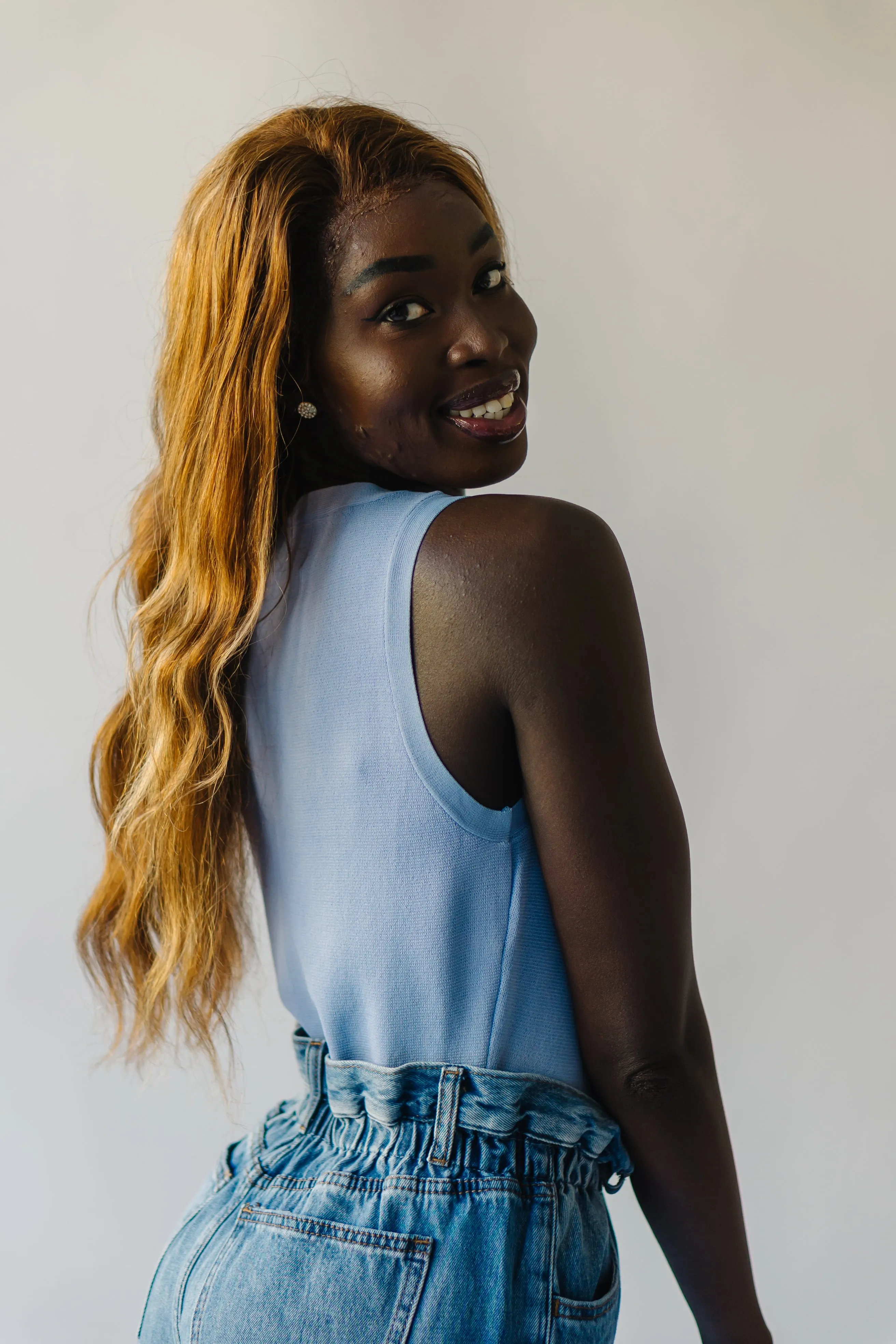 Sky Blue Rockville Knit Tank