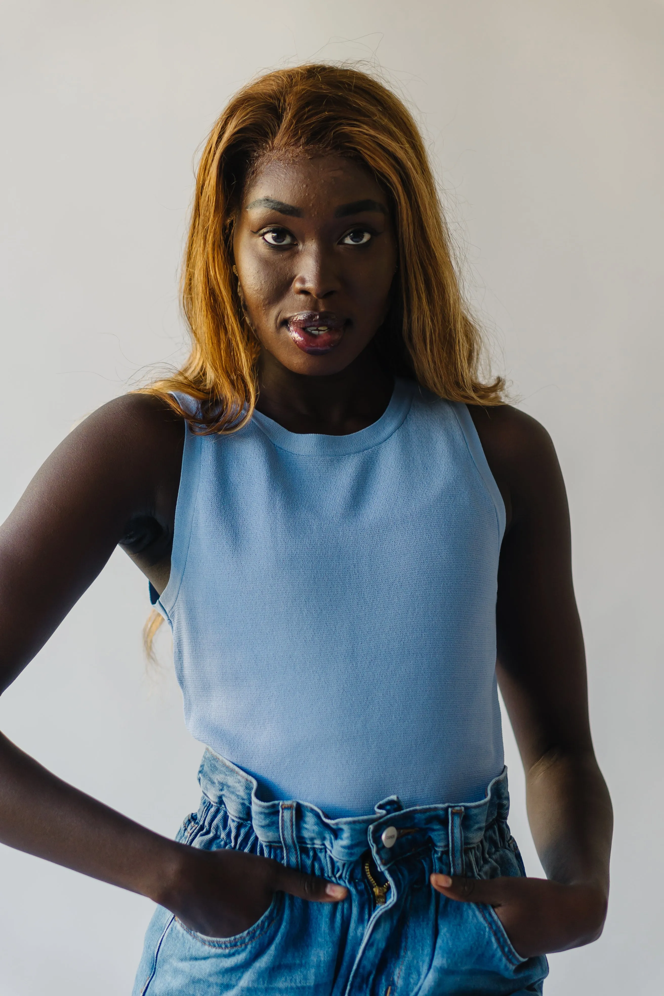 Sky Blue Rockville Knit Tank