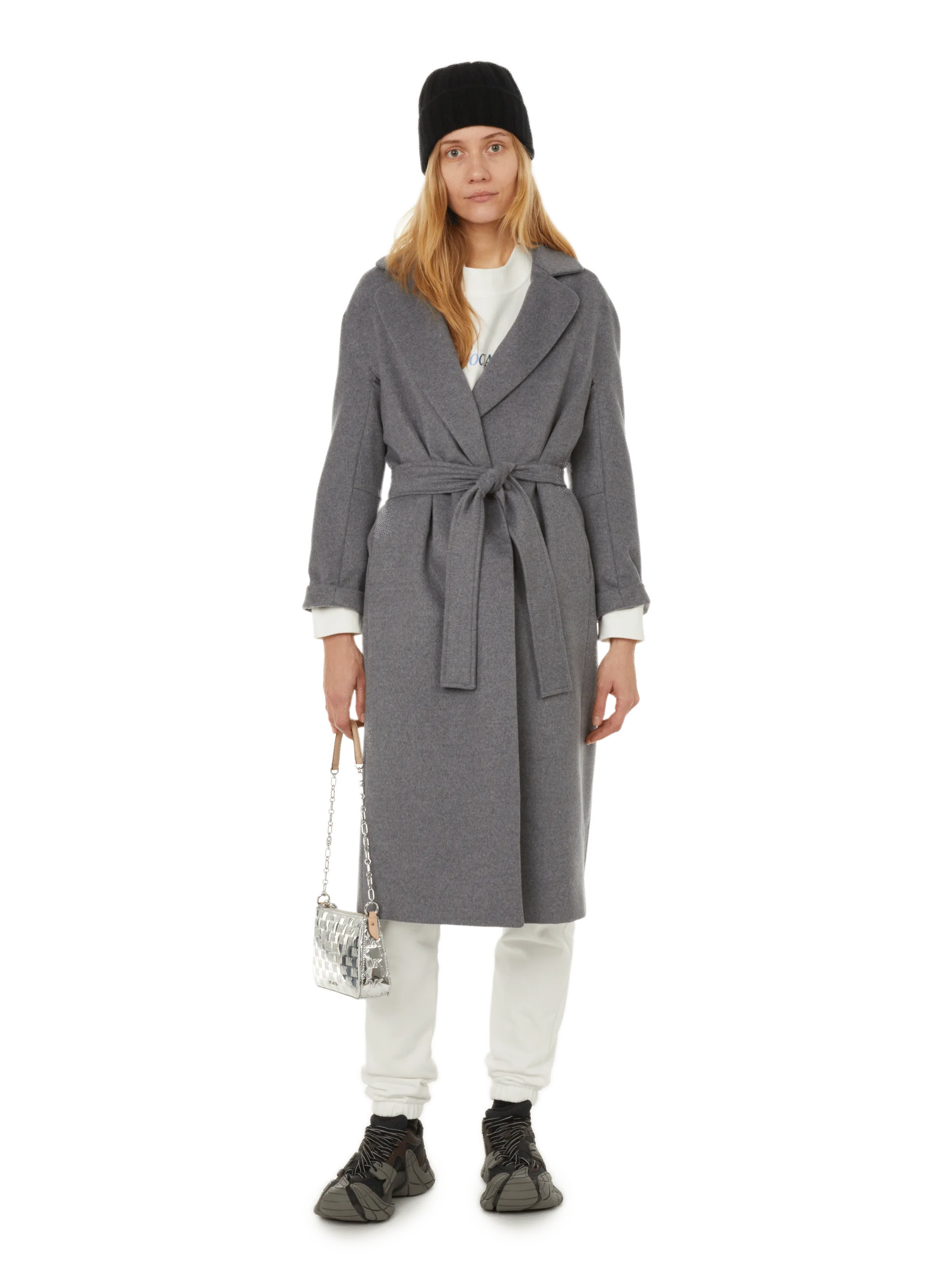 Grey Long Wool Coat