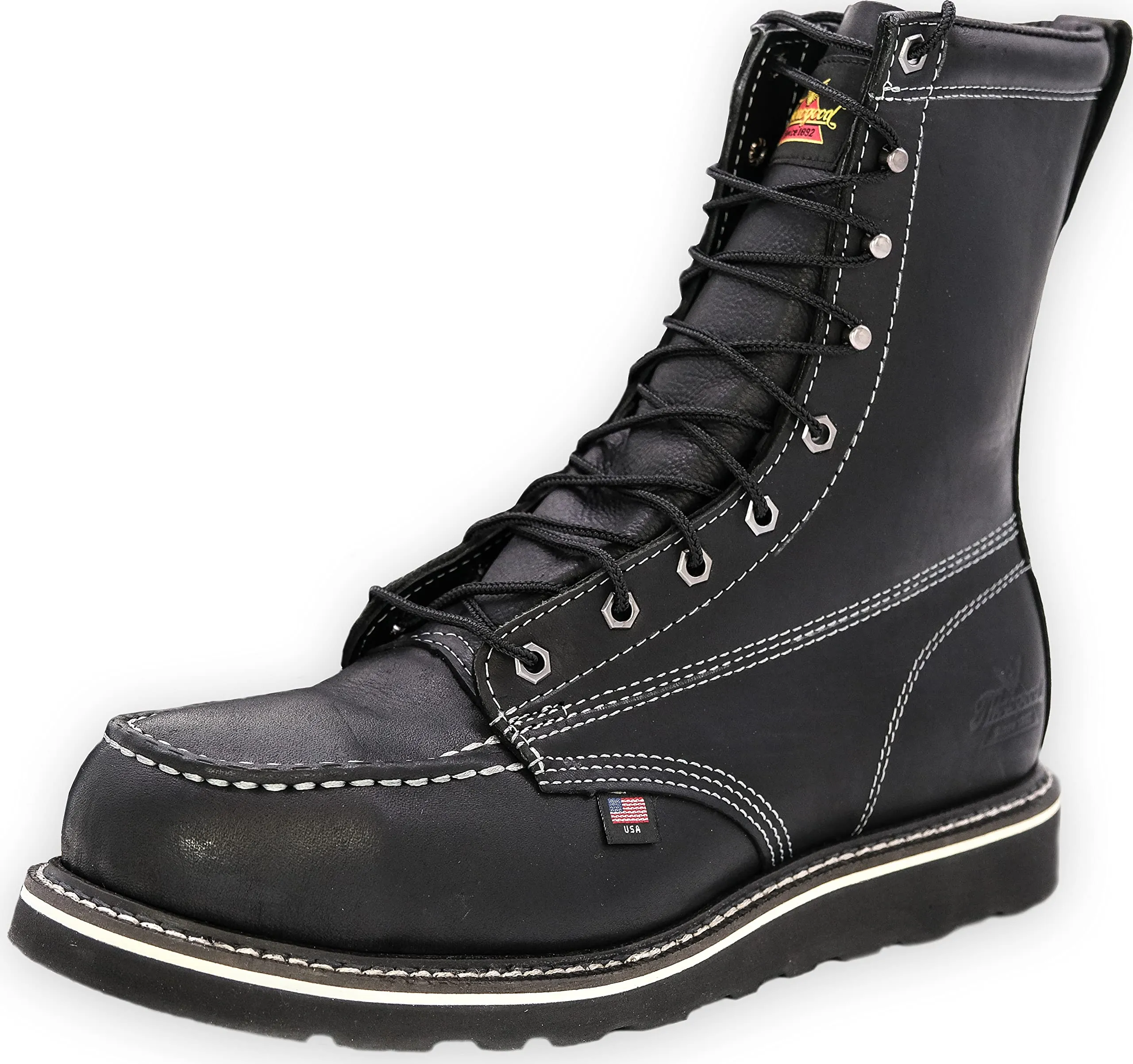 Thorogood Men's 8 Midnight Series Black Moc Safety Toe Work Boot in Midnight Black