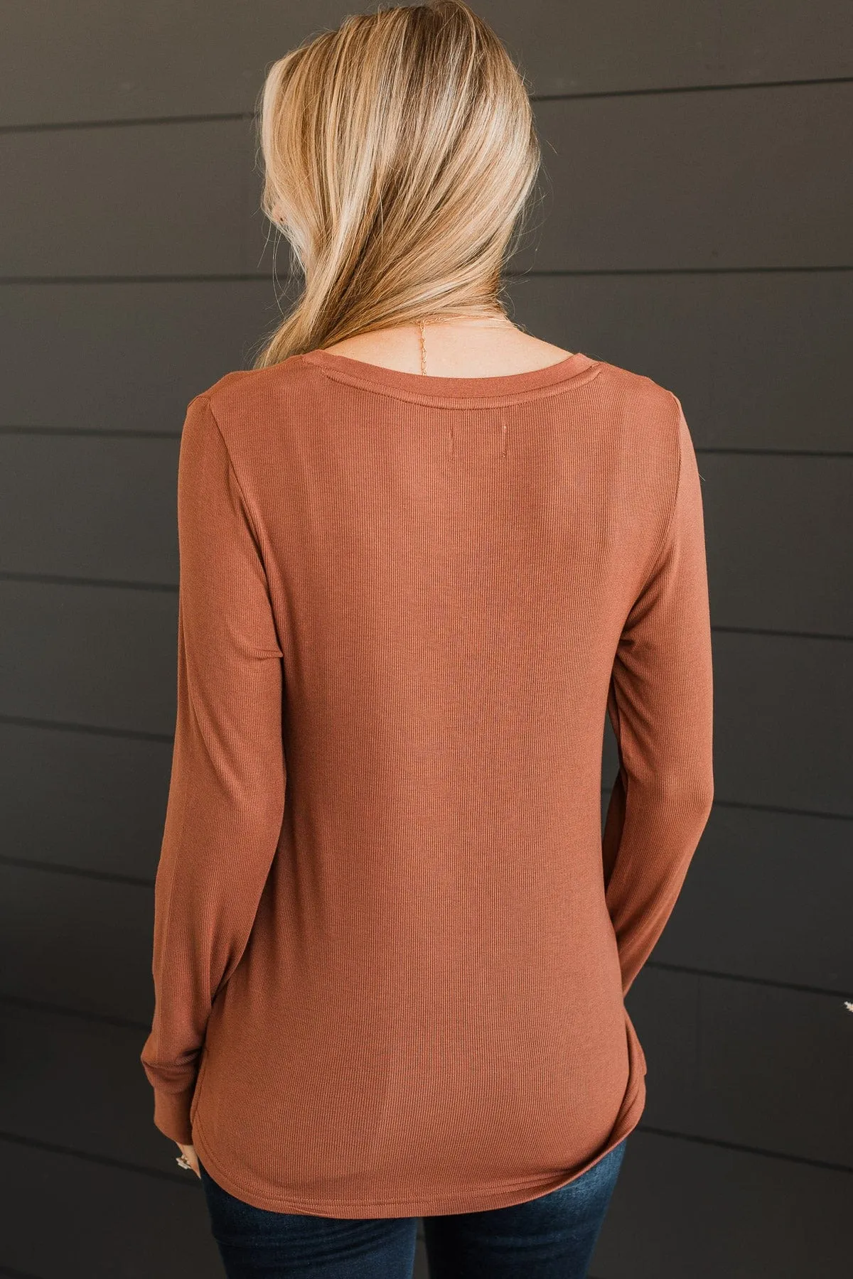 Cognac Knit Top