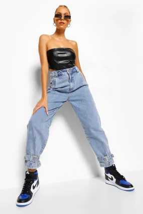 Tie Hem Balloon Leg Jeans