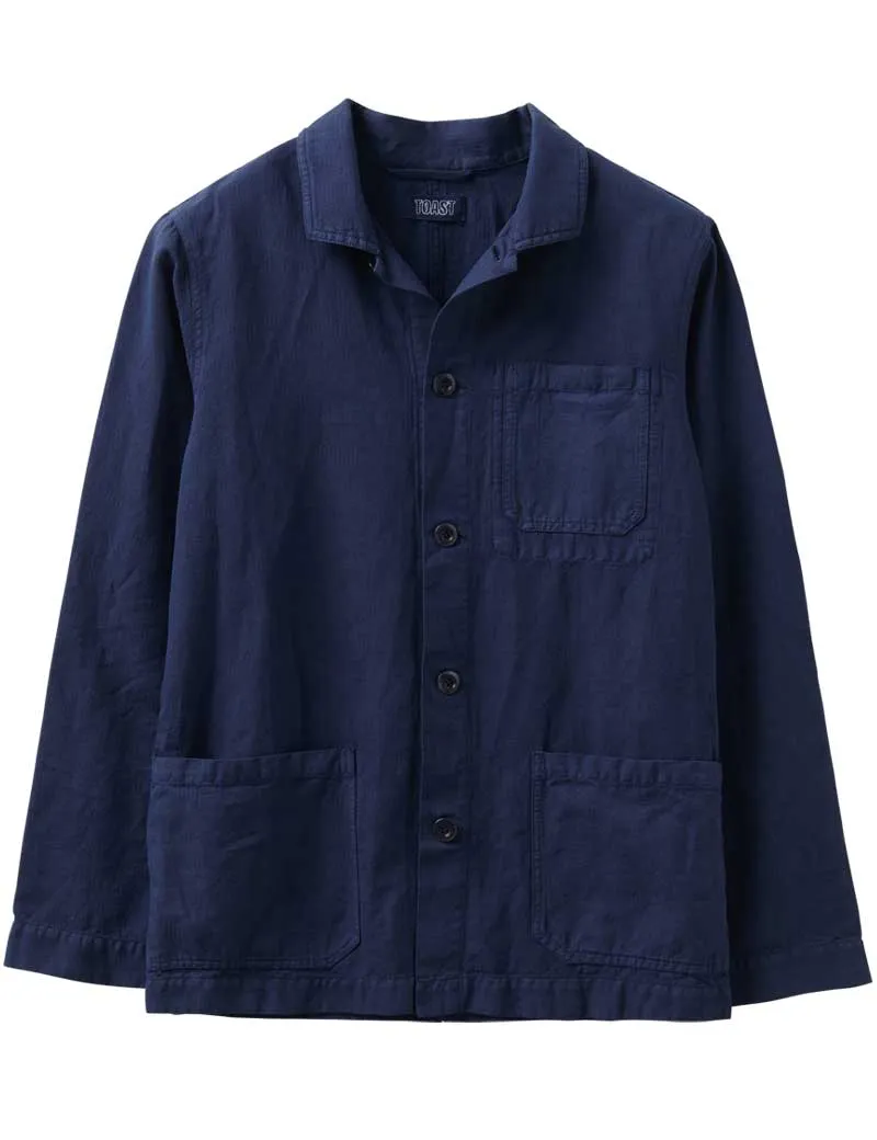 Toast Arlo Garment Dyed Herringbone Jacket Dark Indigo