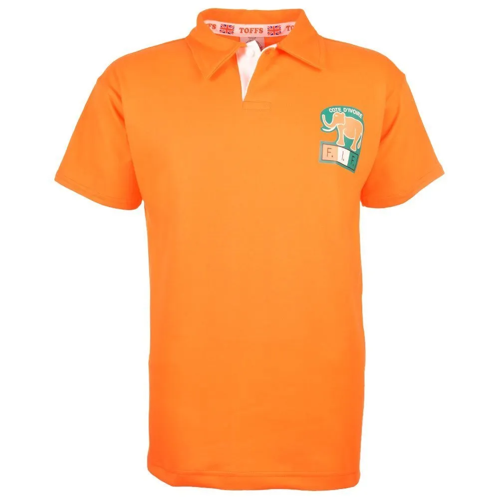 TOFFS - Ivory Coast Retro Football Shirt 1980's + Drogba 11 (Photo Style)