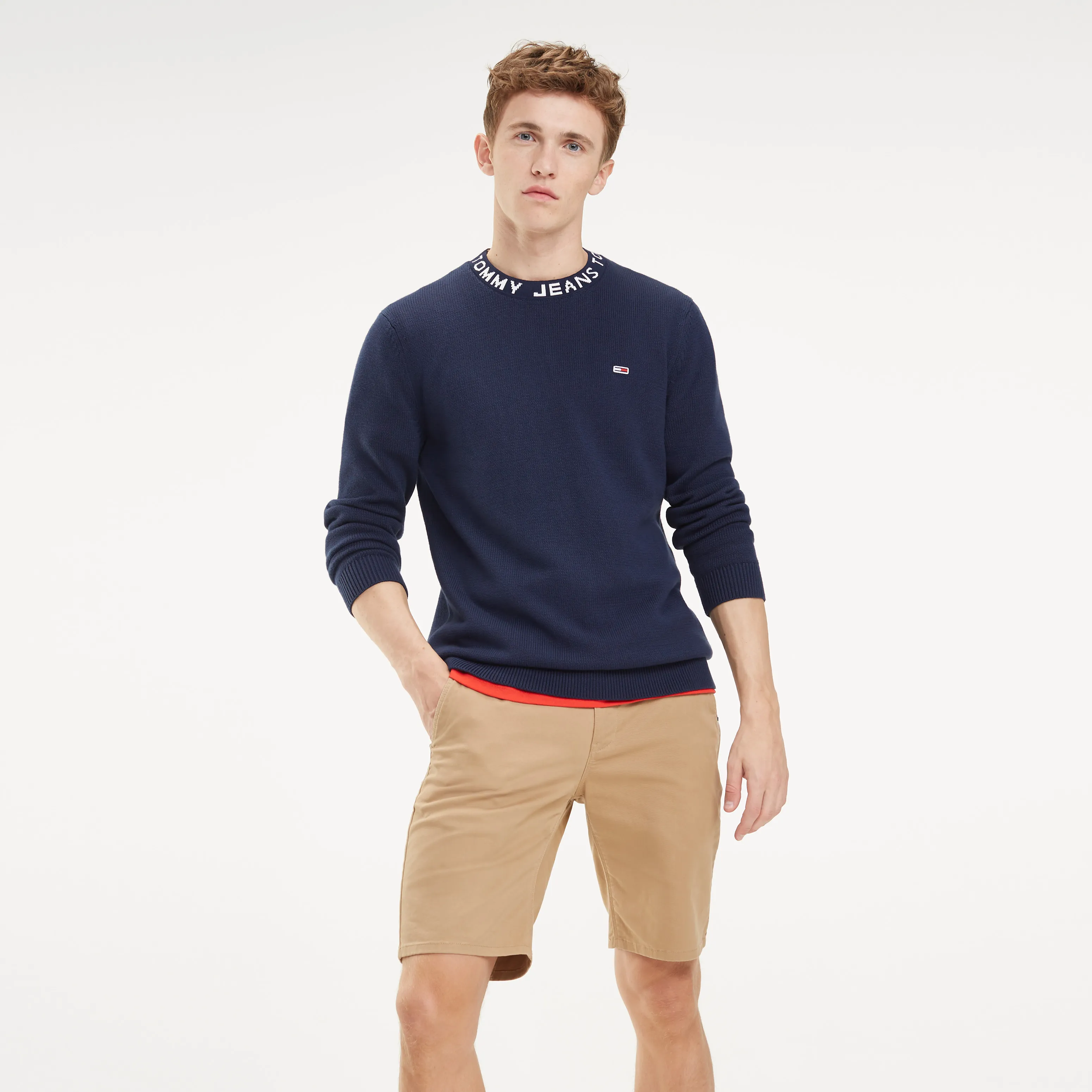 Tommy Hilfiger Sweater with Repeat Logo Neck Pattern.