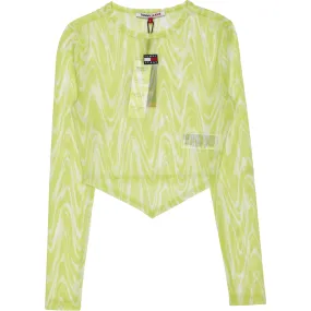 Tommy Jeans Lime Mesh Print Top