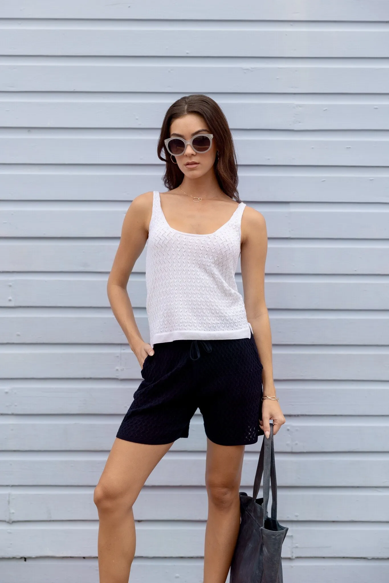 Tonya 5.5 Knit Shorts in Cotton Pointelle