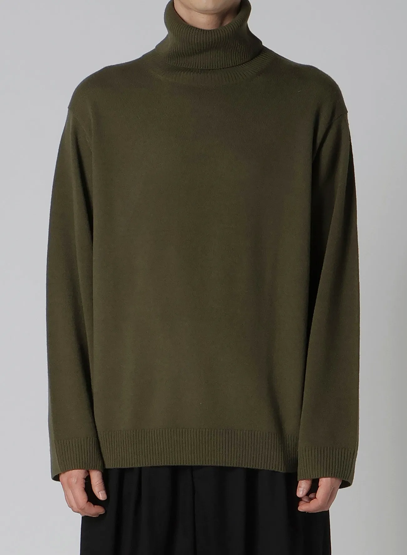 TURTLE NECK INTARSIA KNIT WITH Y's for men LOGO