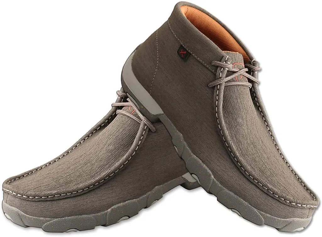 Grey Chukka Driving Shoes for Men with Moc Toe by Twisted X.