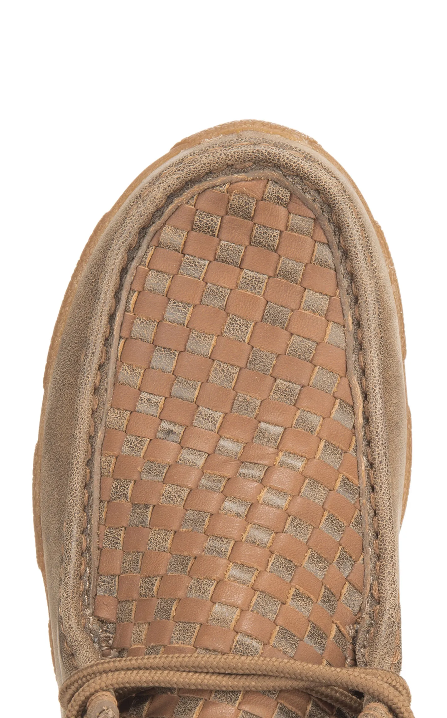 Twisted X Women's Brown Tan Basketweave Driving Moccasin Shoes