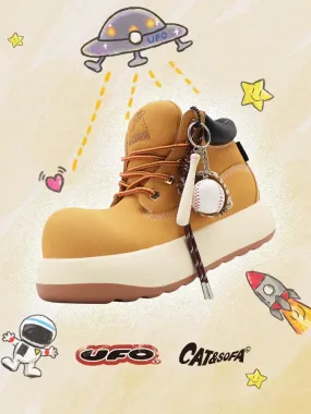 [UFO Series] Cat and Sofa/Autumn and Winter Martin Boots Ugly Cute Big Head All-match Short Boots Couple Height-enhancing Big Ye