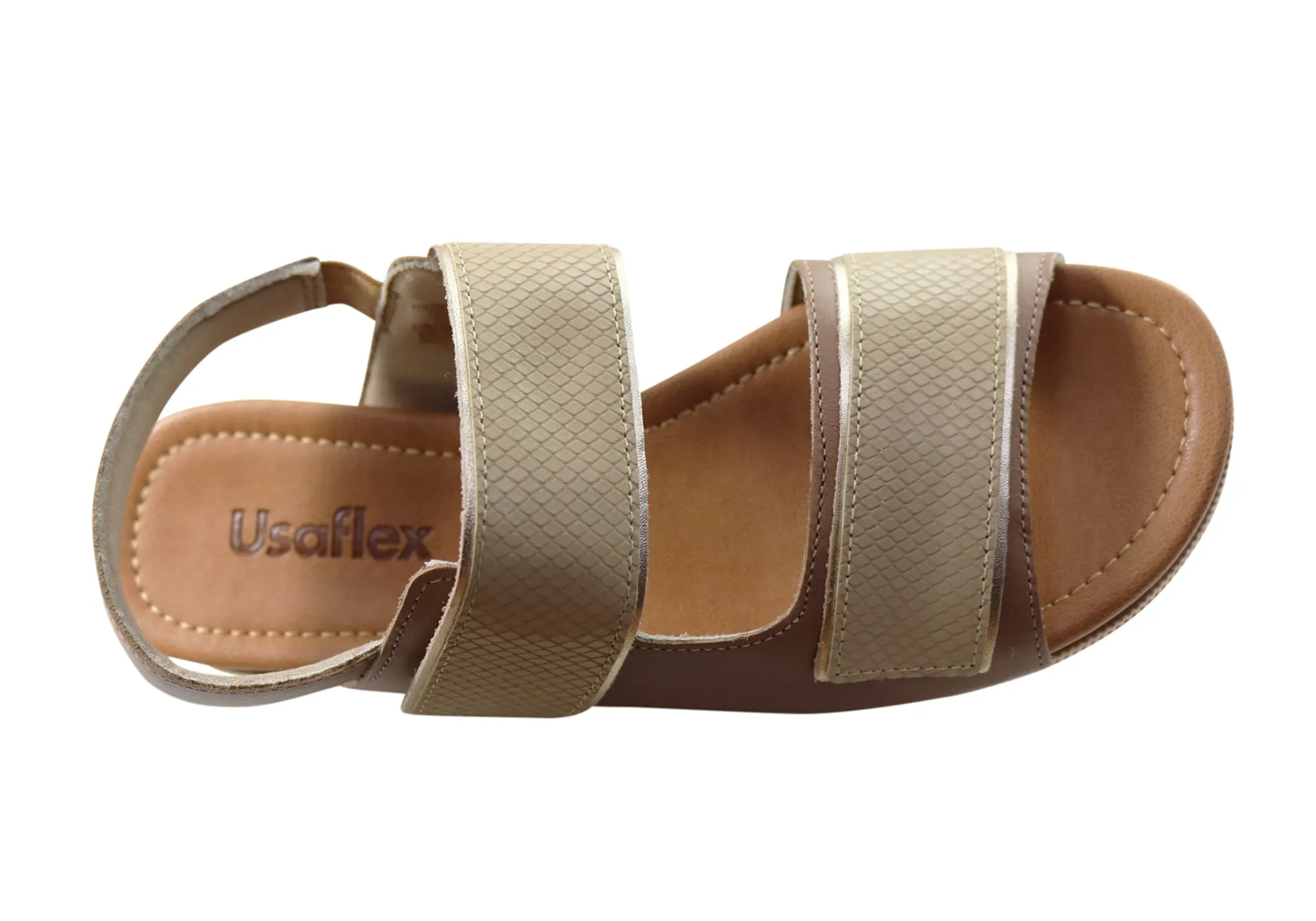 Usaflex Hilda Womens Comfortable Leather Sandals Made In Brazil