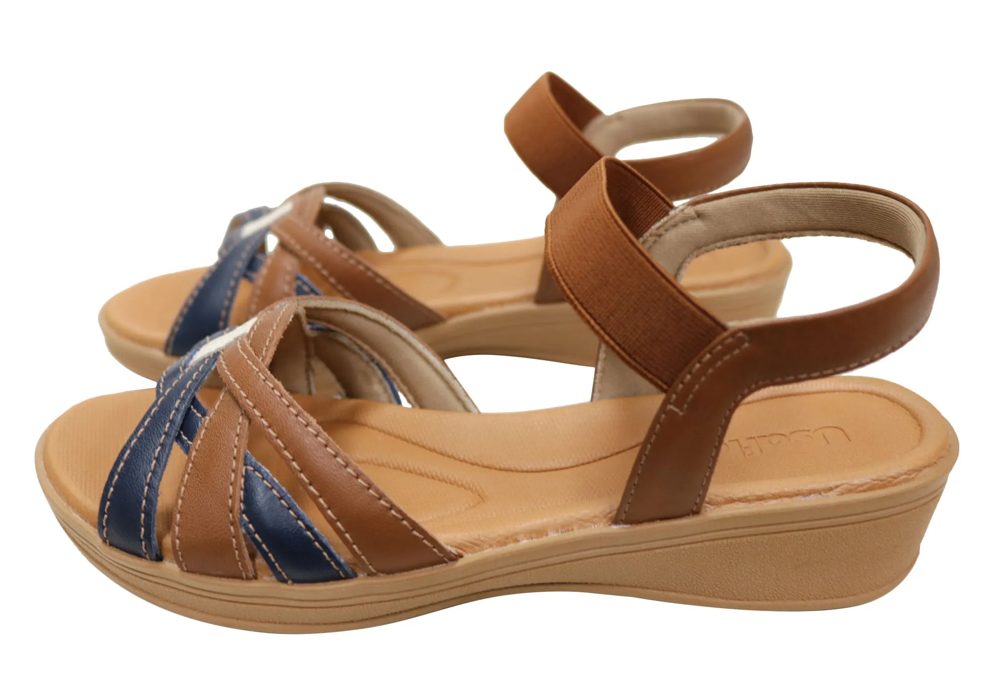 Usaflex Marjorie Womens Comfortable Leather Sandals Made In Brazil