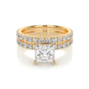 Valentina Lab Grown Diamond Bridal Set -18K Yellow Gold