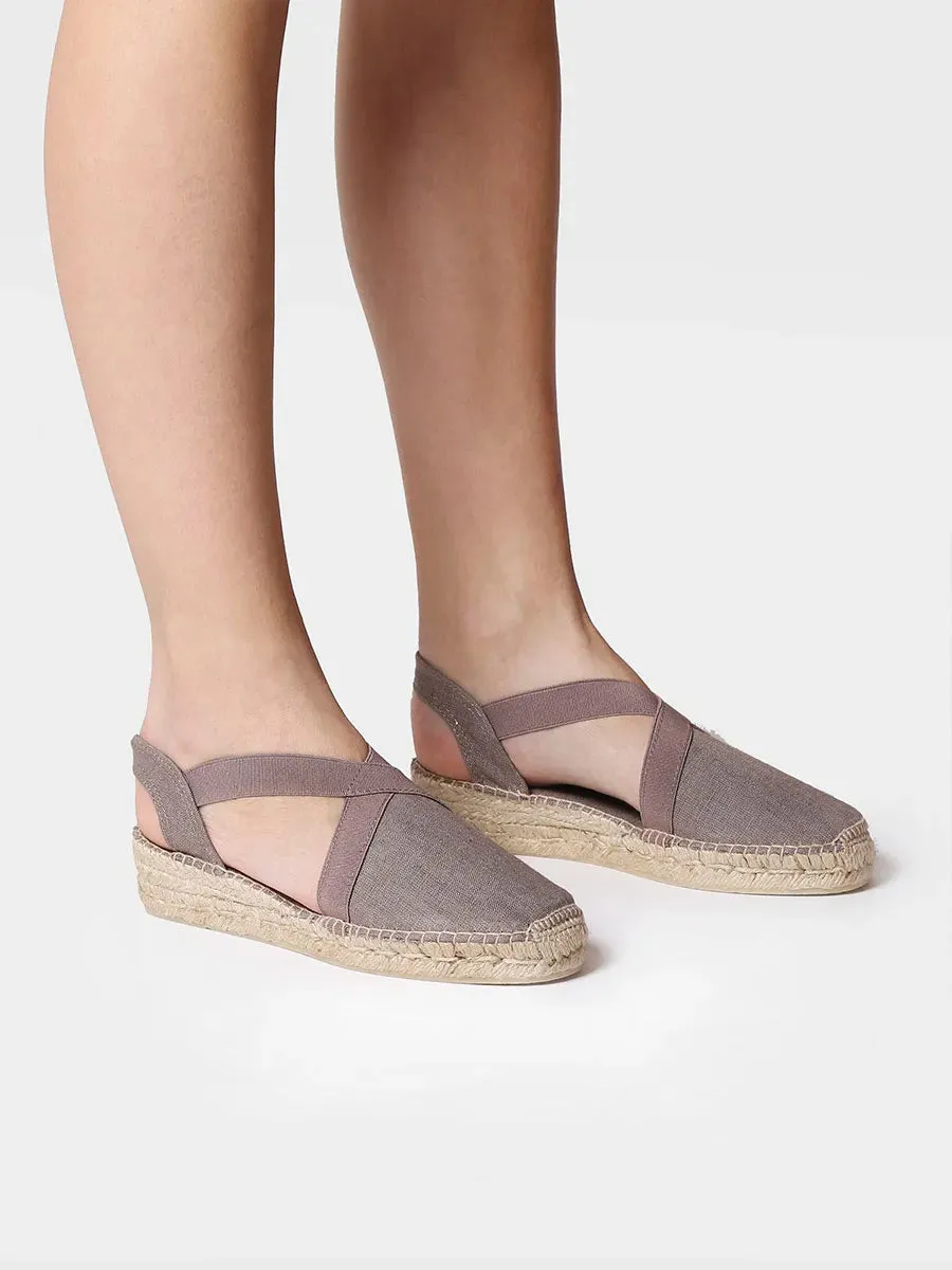 Vegan flat espadrille with straps - VERONA