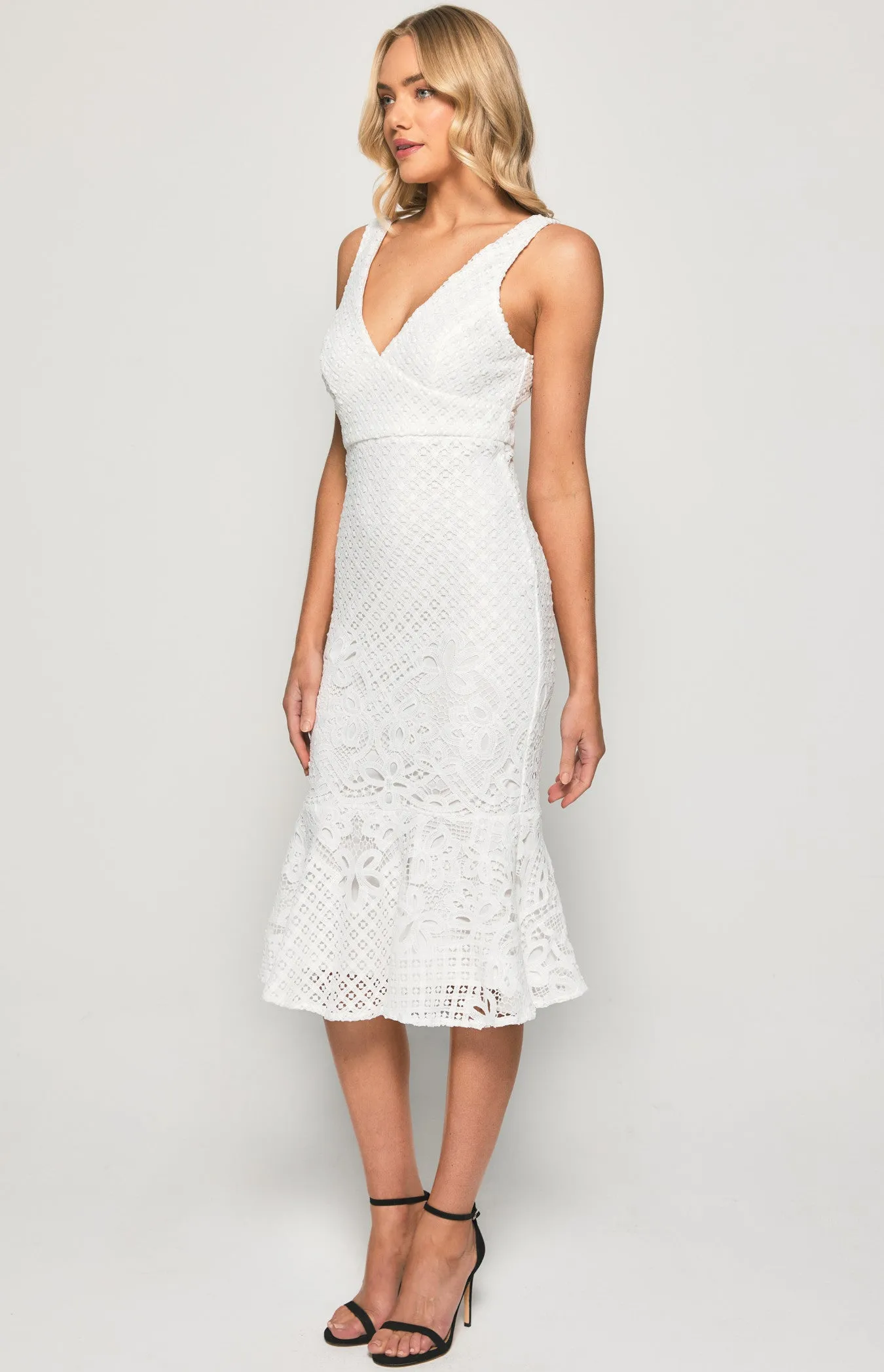 White Verena Midi Dress