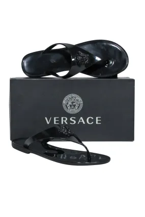 Versace - Black Gomma Pool Slides Sz 8