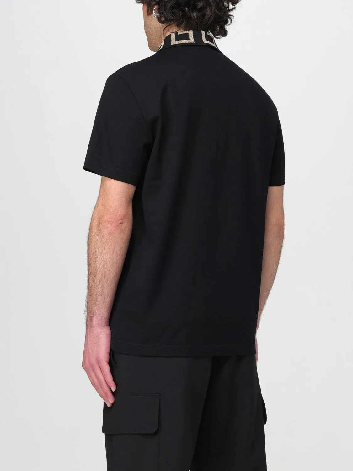 VERSACE Greca Short-Sleeved Polo Shirt