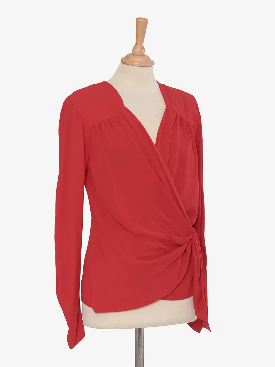 Red Retro Shirt in Synthetic Fabric