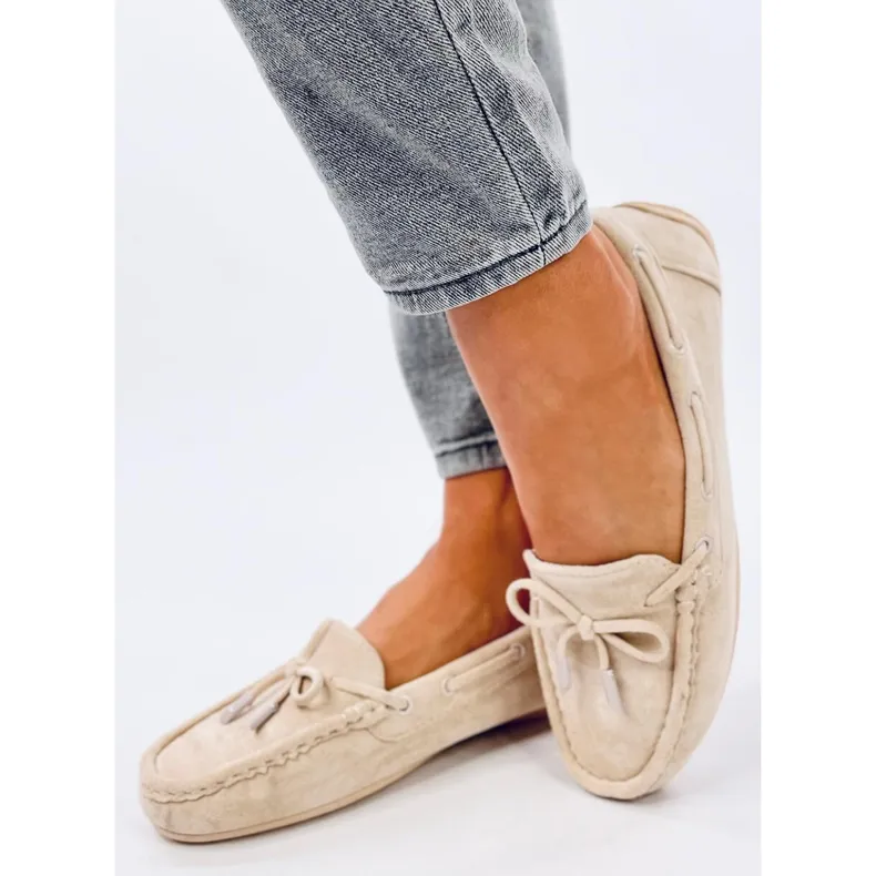 Wards Beige suede slip-on shoes