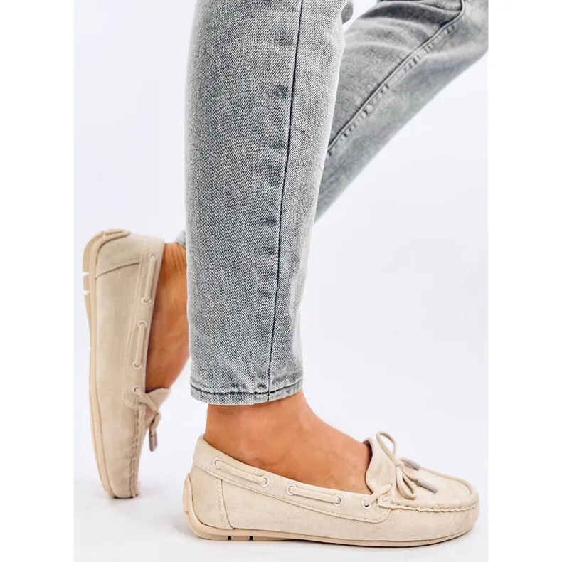 Wards Beige suede slip-on shoes