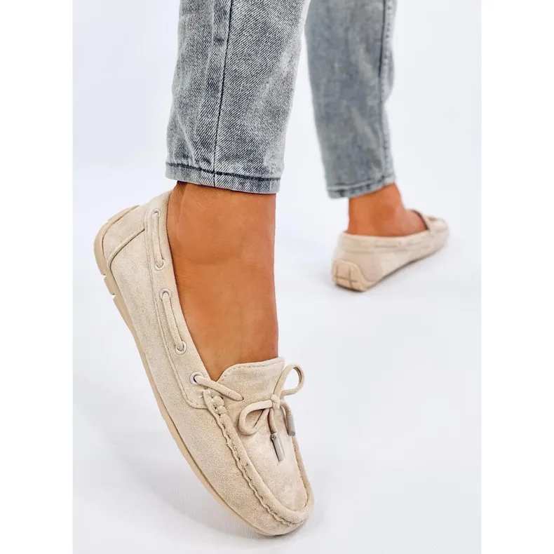 Wards Beige suede slip-on shoes