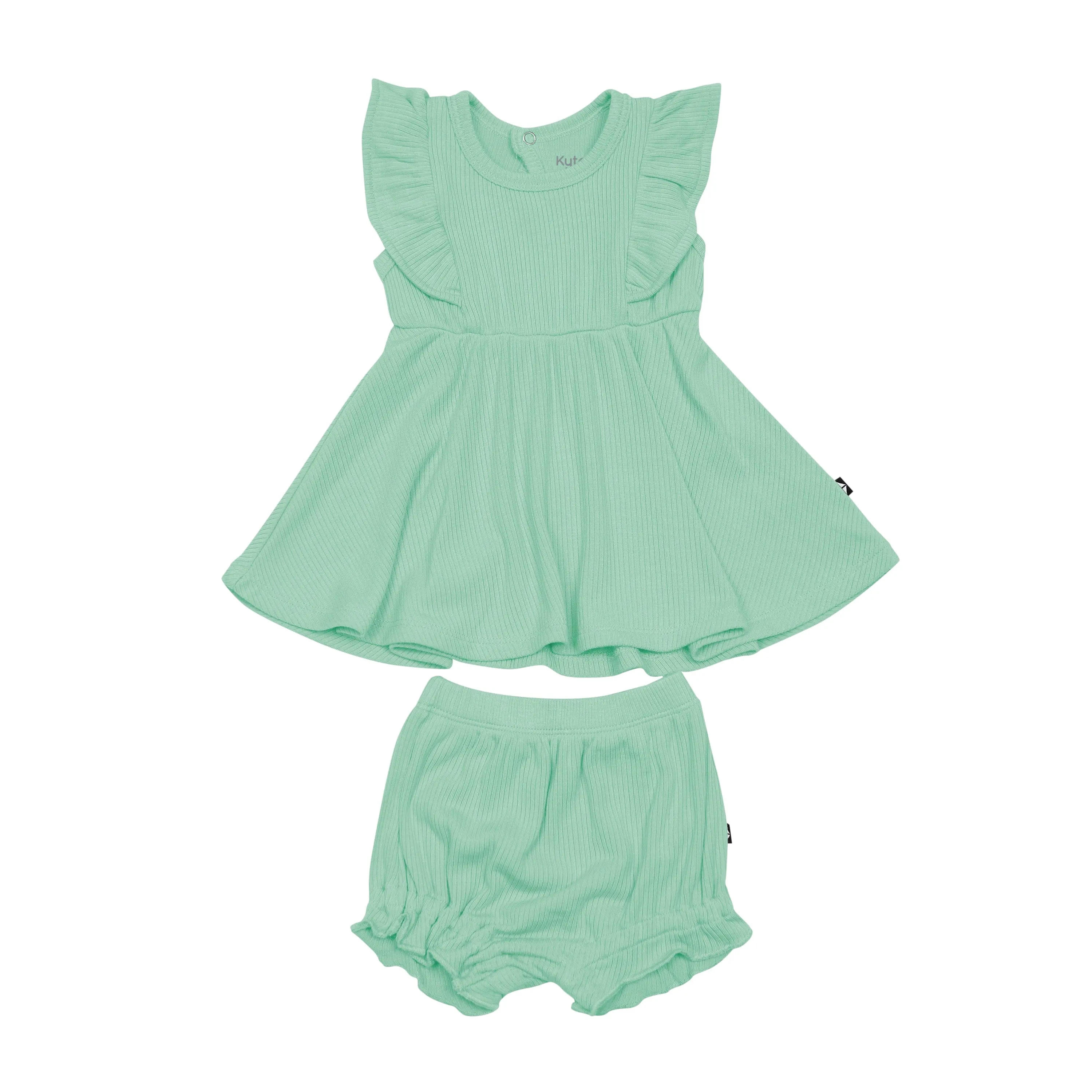 Wasabi Green Ribbed Peplum Dress Set - Shop Now