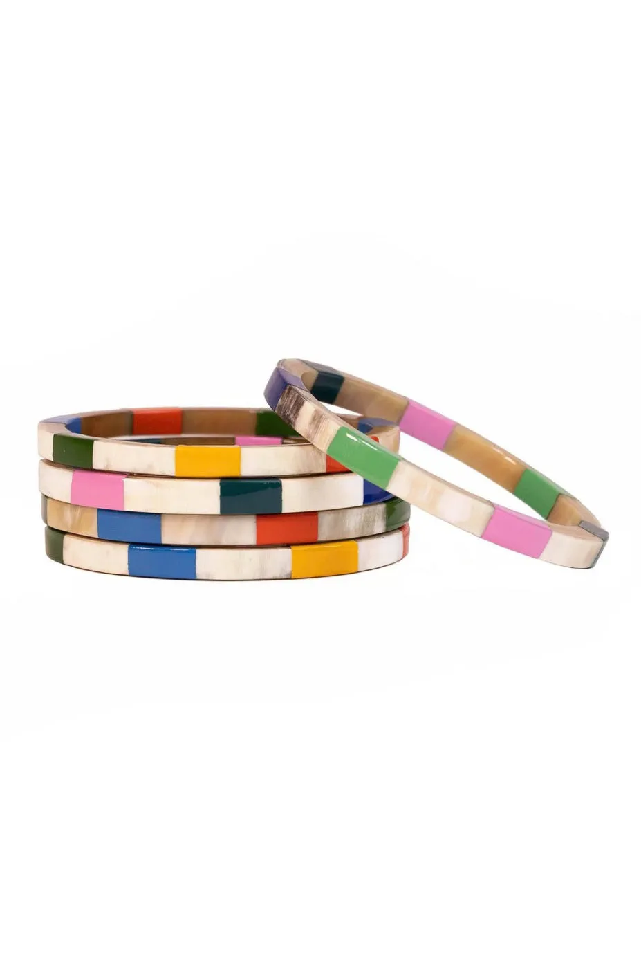 Watercolor Tile Bangle Set