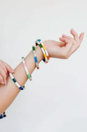 Watercolor Tile Bangle Set