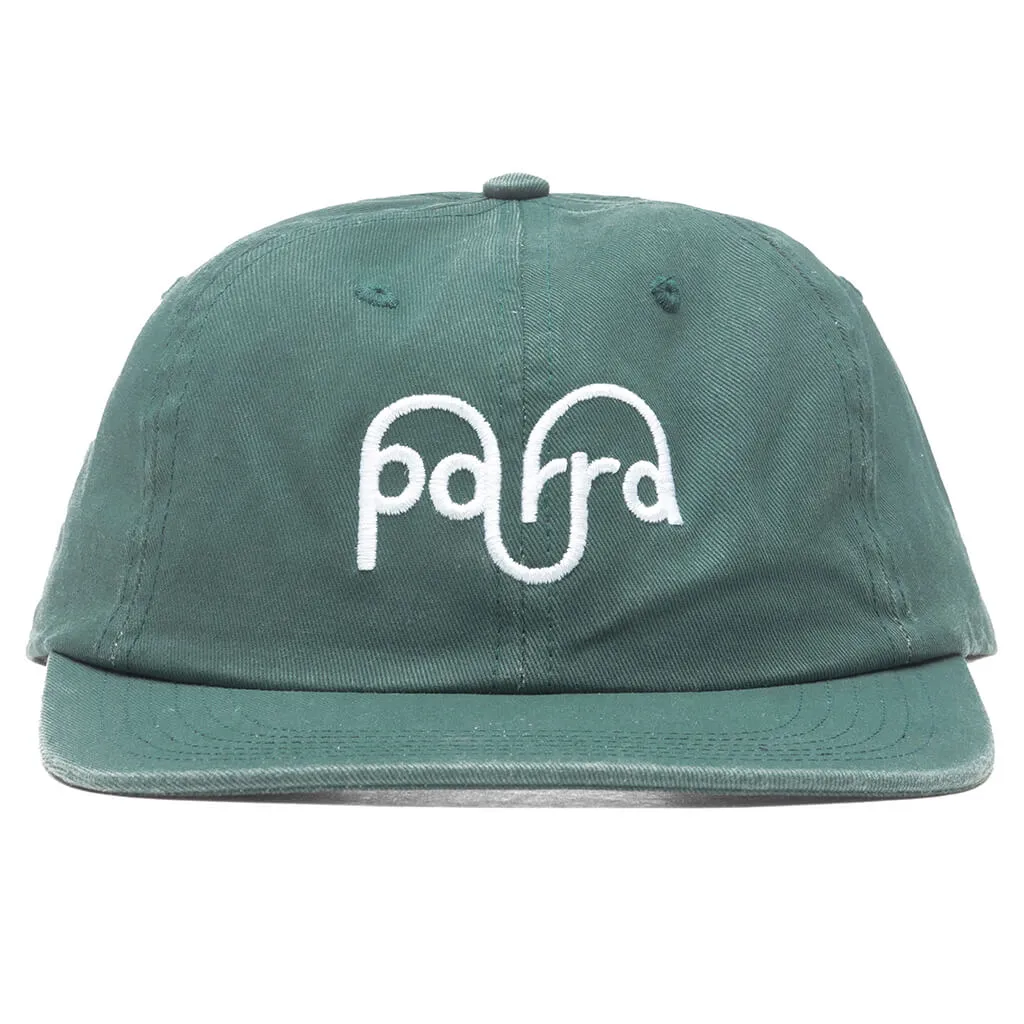 Green 6 Panel Hat with Unique Logo