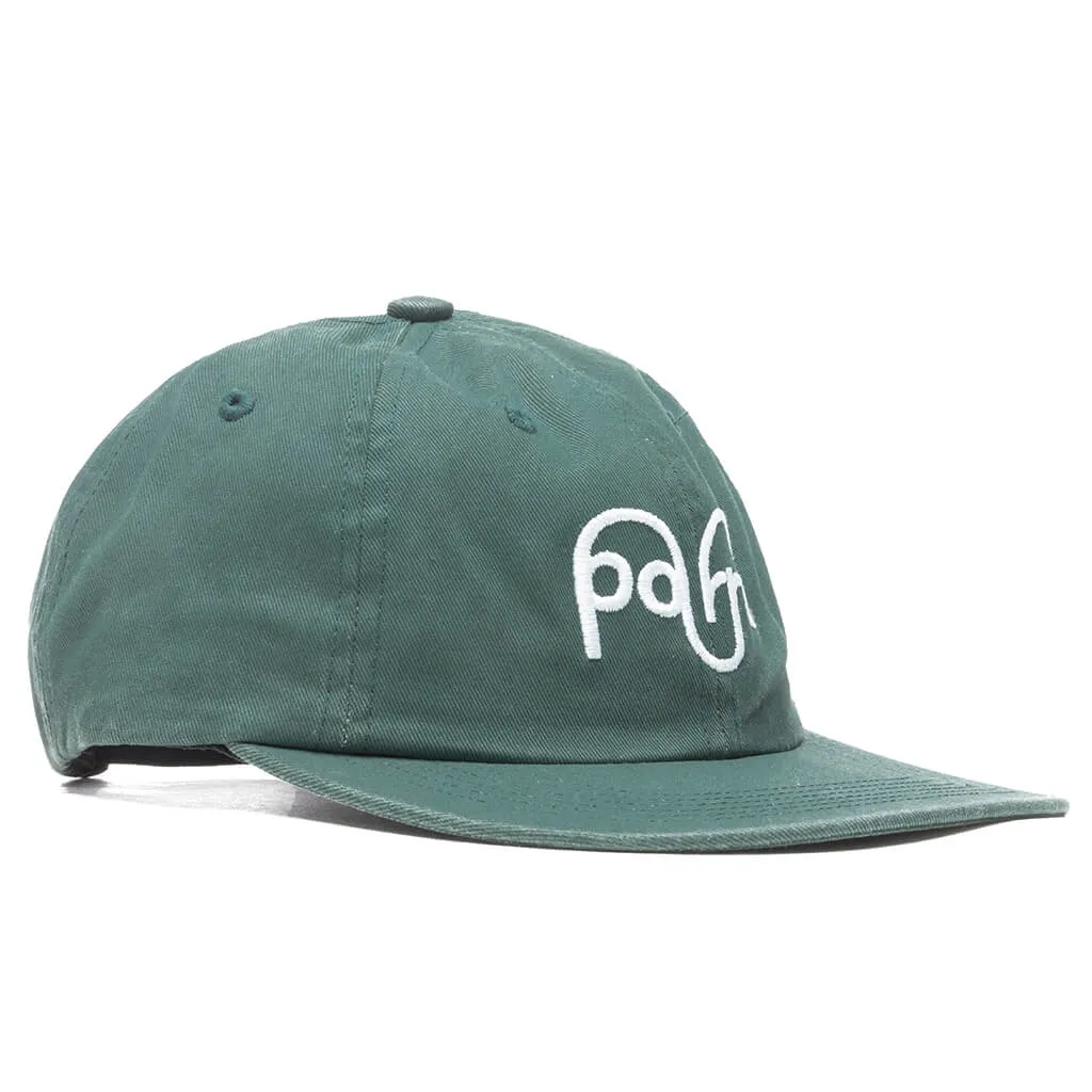 Green 6 Panel Hat with Unique Logo