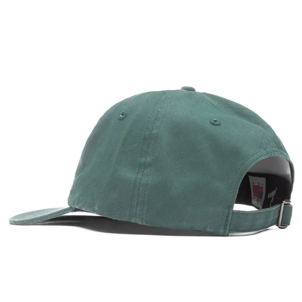 Green 6 Panel Hat with Unique Logo